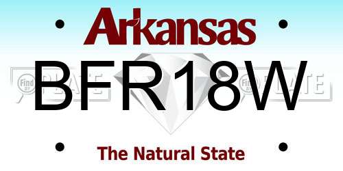BFR18W Arkansas License Plate