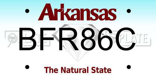 BFR86C Arkansas License Plate