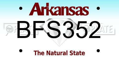 BFS352 Arkansas License Plate