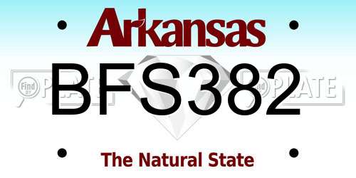 BFS382 Arkansas License Plate