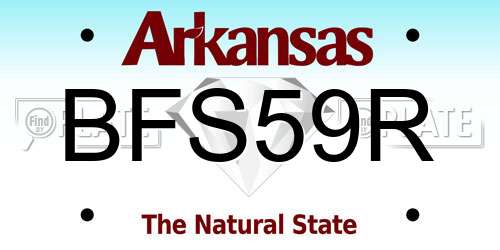 BFS59R Arkansas License Plate