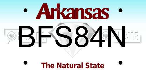 BFS84N Arkansas License Plate