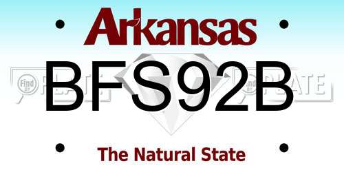BFS92B Arkansas License Plate