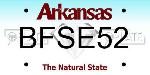 BFSE52 Arkansas License Plate