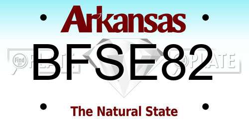 BFSE82 Arkansas License Plate