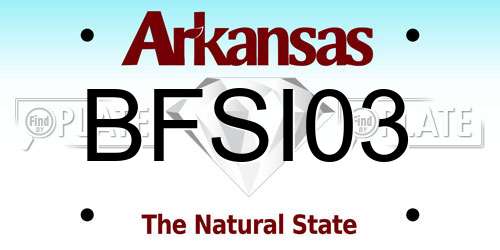 BFSI03 Arkansas License Plate