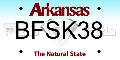 BFSK38 Arkansas License Plate