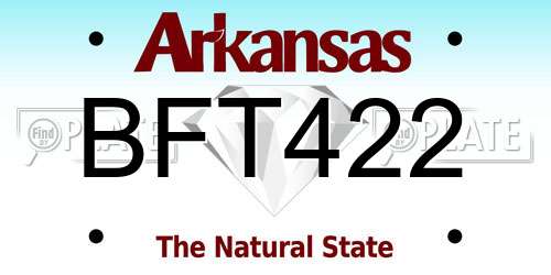 BFT422 Arkansas License Plate