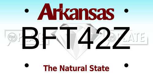 BFT42Z Arkansas License Plate