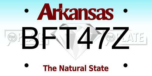 BFT47Z Arkansas License Plate