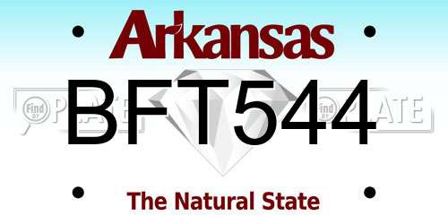 BFT544 Arkansas License Plate