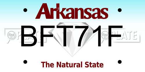 BFT71F Arkansas License Plate
