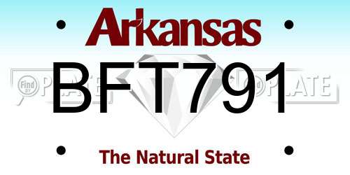 BFT791 Arkansas License Plate