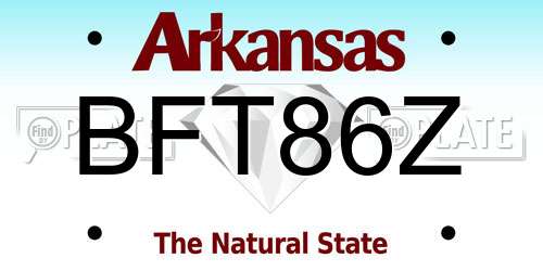 BFT86Z Arkansas License Plate