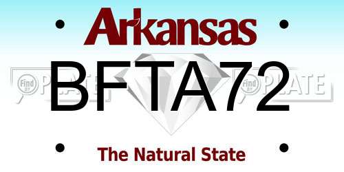 BFTA72 Arkansas License Plate