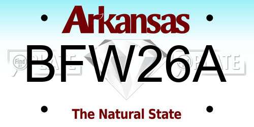 BFW26A Arkansas License Plate