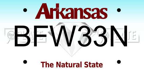BFW33N Arkansas License Plate