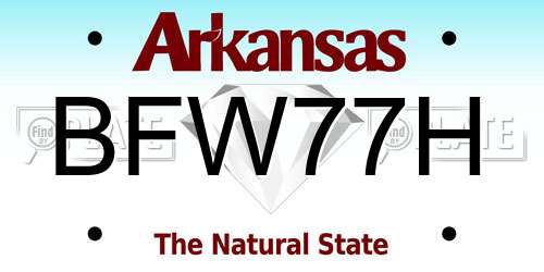 BFW77H Arkansas License Plate