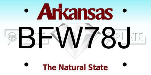 BFW78J Arkansas License Plate