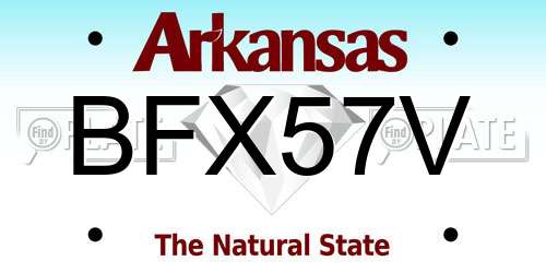 BFX57V Arkansas License Plate