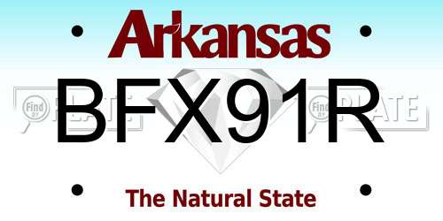 BFX91R Arkansas License Plate