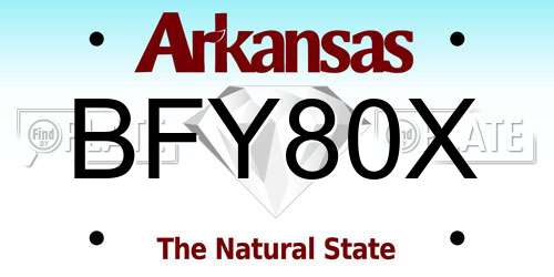 BFY80X Arkansas License Plate