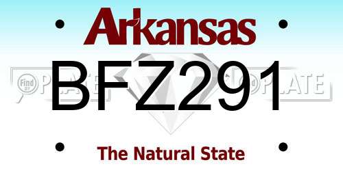 BFZ291 Arkansas License Plate