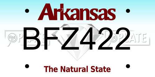 BFZ422 Arkansas License Plate