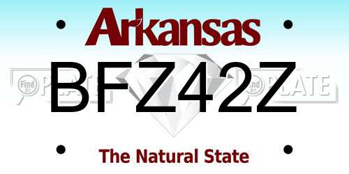 BFZ42Z Arkansas License Plate