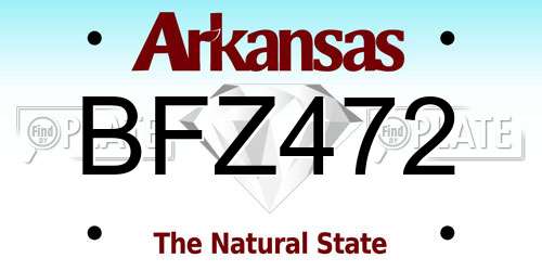 BFZ472 Arkansas License Plate