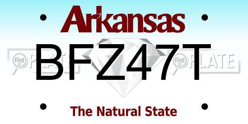 BFZ47T Arkansas License Plate