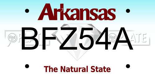 BFZ54A Arkansas License Plate