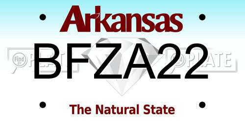 BFZA22 Arkansas License Plate