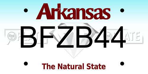 BFZB44 Arkansas License Plate