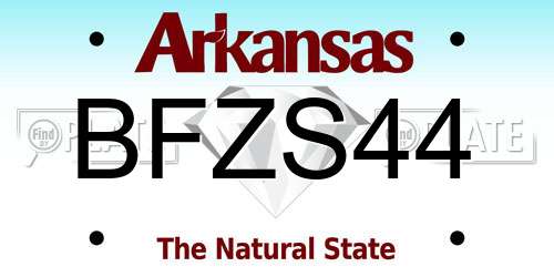 BFZS44 Arkansas License Plate