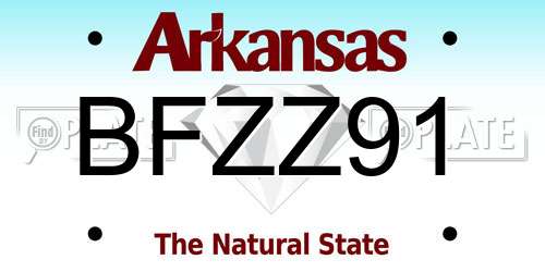 BFZZ91 Arkansas License Plate
