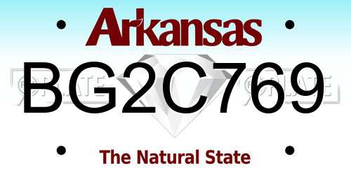 BG2C769 Arkansas License Plate