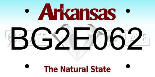 BG2E062 Arkansas License Plate