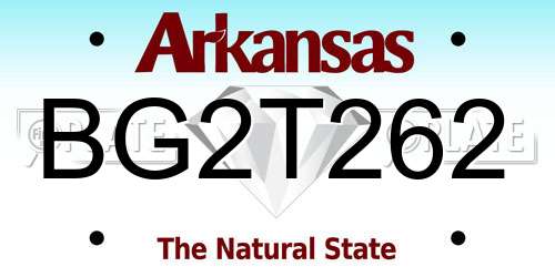 BG2T262 Arkansas License Plate