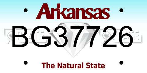 BG37726 Arkansas License Plate