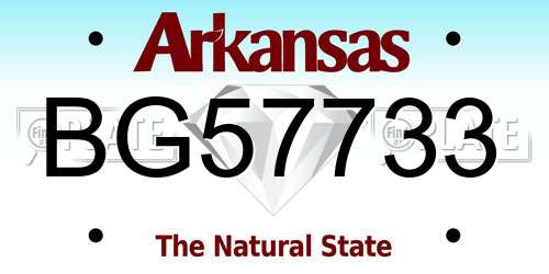 BG57733 Arkansas License Plate