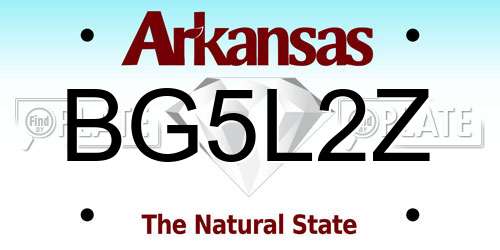 BG5L2Z Arkansas License Plate