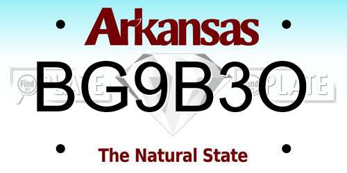 BG9B3O Arkansas License Plate