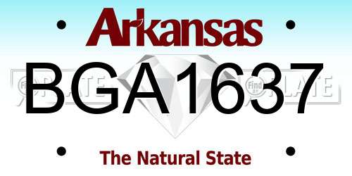 BGA1637 Arkansas License Plate