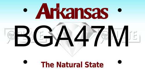 BGA47M Arkansas License Plate