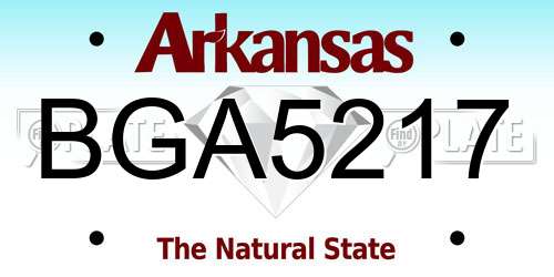 BGA5217 Arkansas License Plate