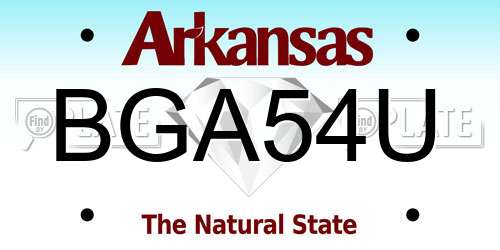 BGA54U Arkansas License Plate