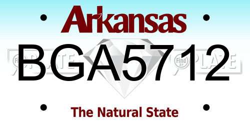 BGA5712 Arkansas License Plate