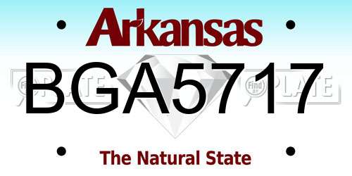 BGA5717 Arkansas License Plate