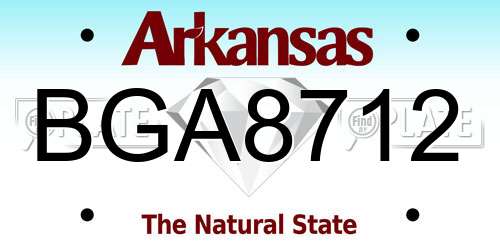 BGA8712 Arkansas License Plate